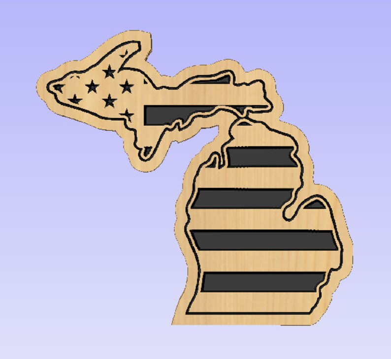 Shape of Michigan - US Flag Svg/dxf - Etsy