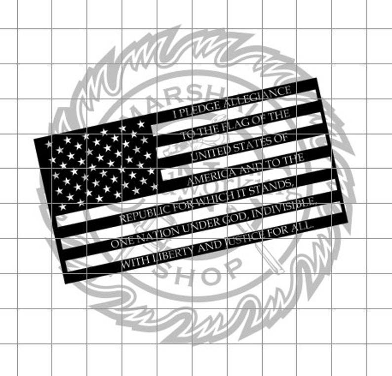 Download US Flag Pledge of Allegiance dxf/svg | Etsy