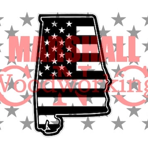 Shape of Alabama - US Flag svg/dxf