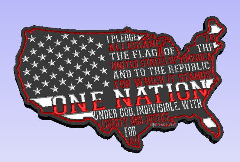 Download US Shape Flag Pledge of Allegiance dxf/svg | Etsy