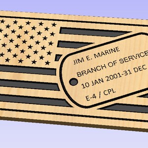 US Flag - Dog Tag dxf/svg