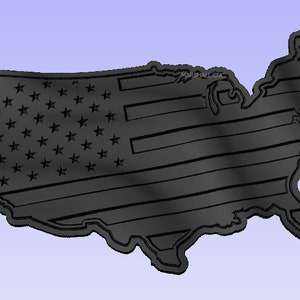 3D US Shape Flag 1 CRV File