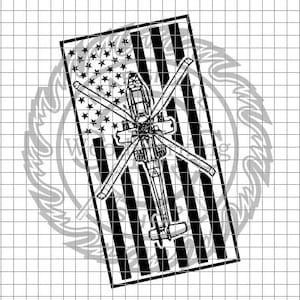 US Flag - Apache Top - Vertical dxf/svg