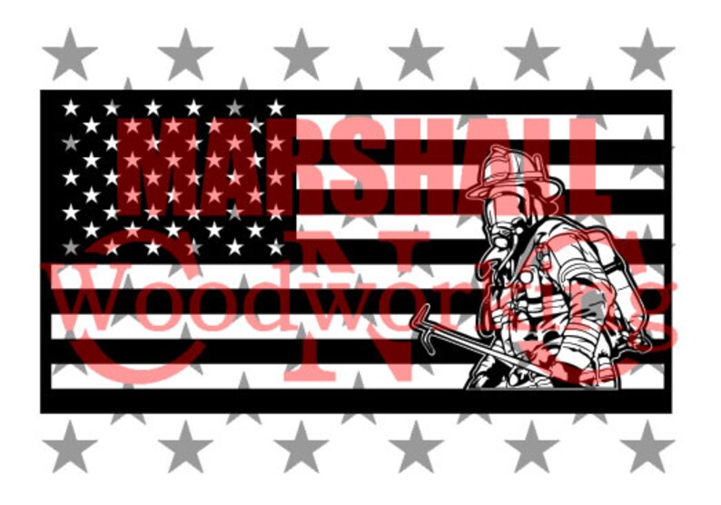 Download US Flag Fireman 2 dxf/svg | Etsy