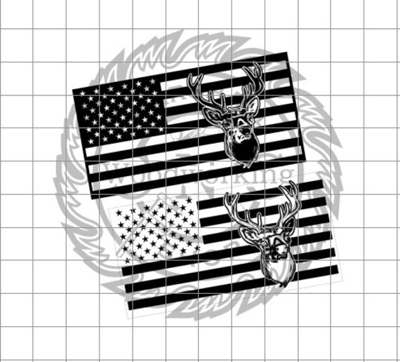 Download US Flag Deer Head 1 dxf/svg | Etsy