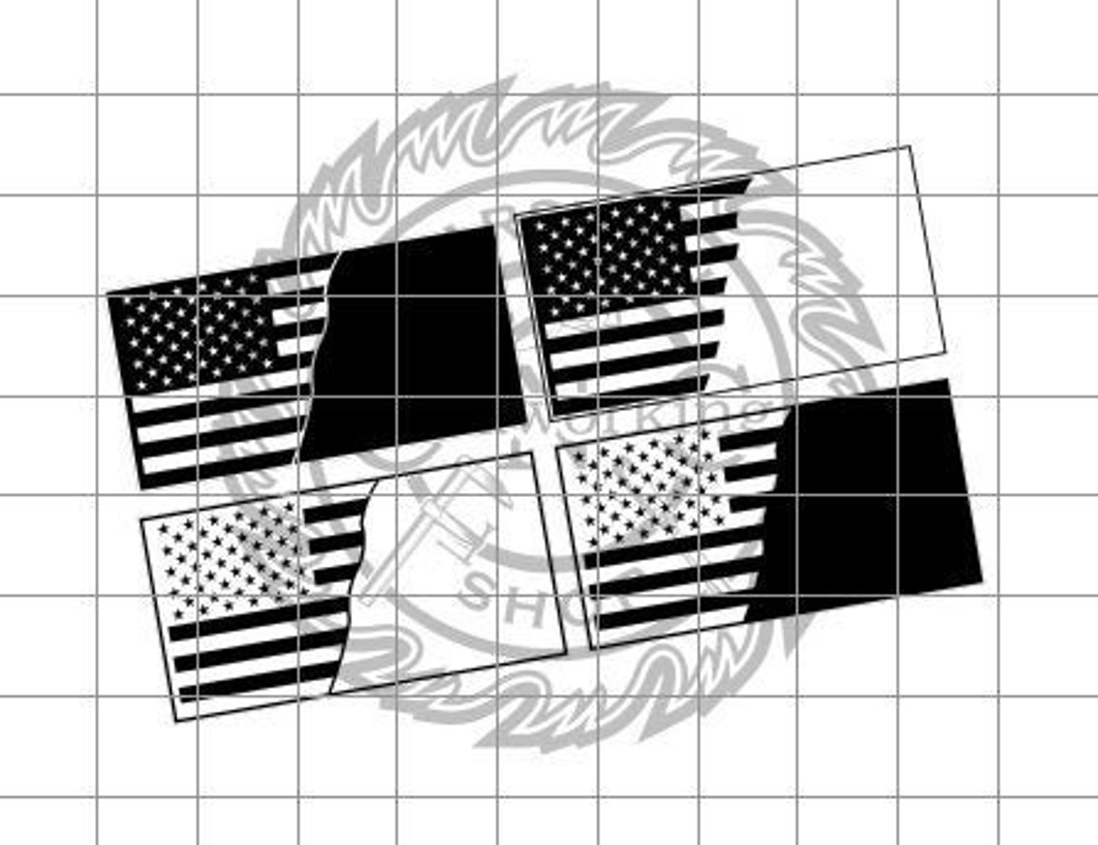 US Flag Split Blank Dxf/svg - Etsy