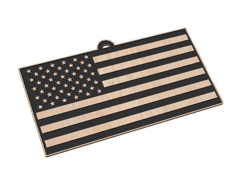Flag Ornament - Lightburn (.lbrn) File Only