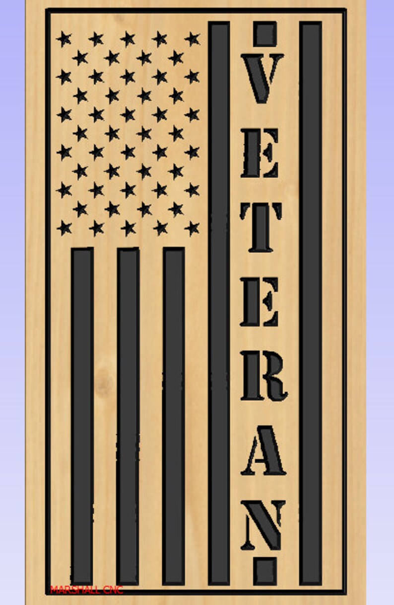 Download US Flag Veteran vertical dxf/svg | Etsy