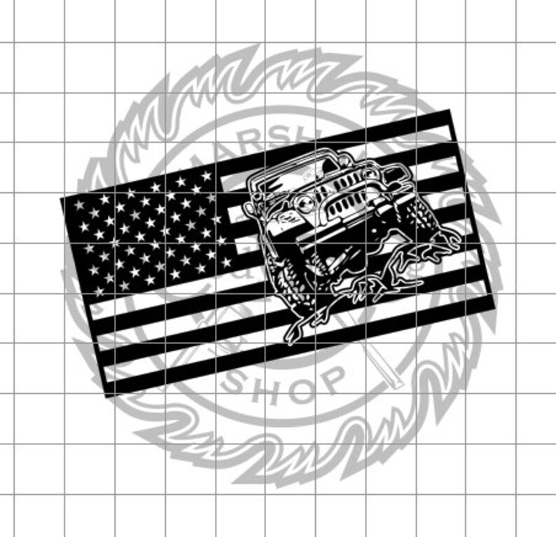Download US Flag Jeep 1 dxf/svg | Etsy