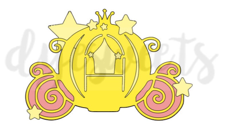 Download Princess Carriage Shaker Cake Topper SVG | Etsy