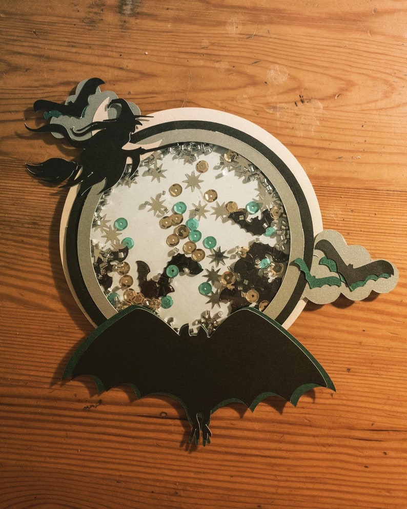 Download Halloween Witch Moon Shaker Cake Topper SVG | Etsy