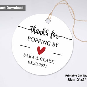 Thanks for Popping By Printable Favor Tags, Thanks for Popping by