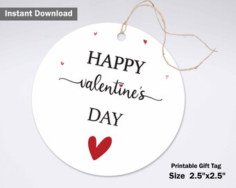 Happy Valentine's Day stickers, velentines day tag, Happy Valentines Day PDF Template, Gift Favor Tags Template, Valentines Day template tag