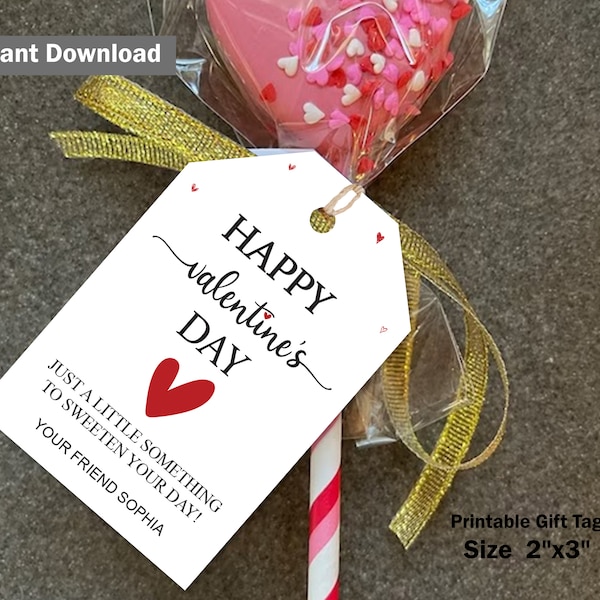 Editable velentine’s day tag, Personalized Gift Favor Tags Template, Custom Valentines Day template tag, Happy Valentines Day PDF Template