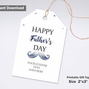 Editable father&#39;s day favor tag, Personalized Gift Tags Template, Custom fathers Day tags, Happy father&#39;s Day PDF stickers