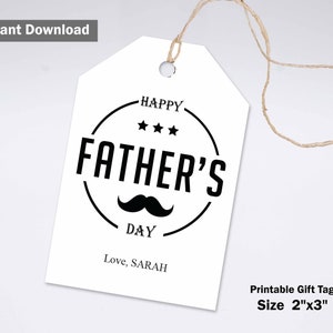 Editable Father&#39;s Day Gift Tags, Personalized Fathers Day Tags, Father&#39;s Day Gift Ideas, fathers day stickers PDF Template Favor Tags