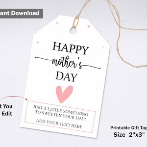 Etiqueta editable del Día de la Madre, Etiqueta de plantilla personalizada del Día de la Madre Plantilla personalizada de etiquetas de favor de regalo, Plantilla PDF del Día de la Madre Feliz