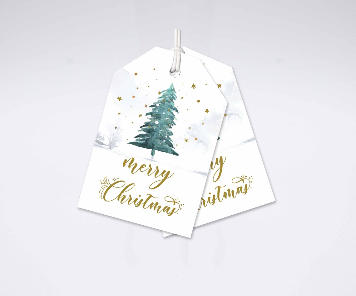 Gold Christmas Tree Gift Tag Christmas Gift Tag Gift Tags | Etsy