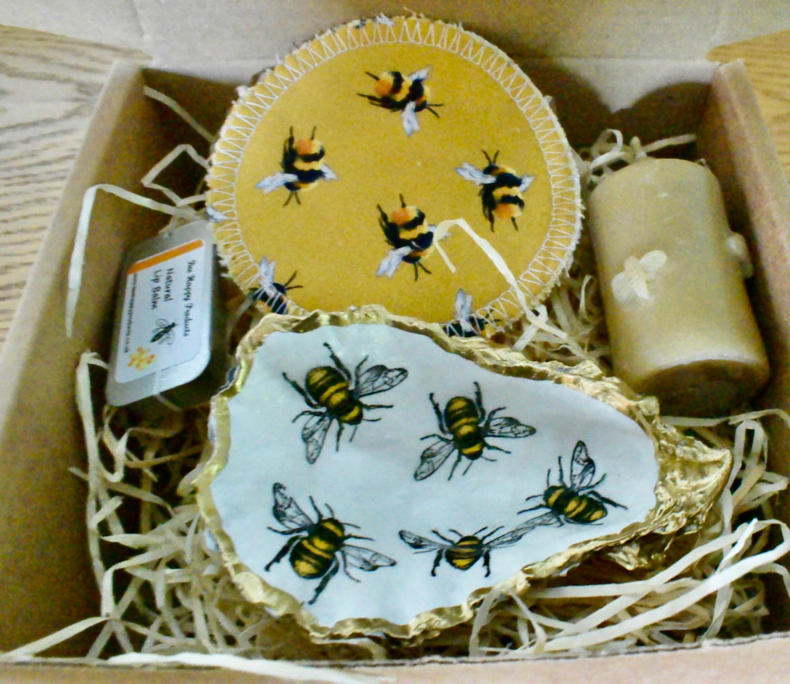 Bee Themed Gift Set. Save the Bees. Natural Beeswax Lip Balm. Etsy UK