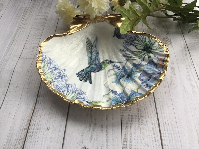 Hummingbird Shell Jewellery Dish. Gold Jewellery Dish. Pot | Etsy