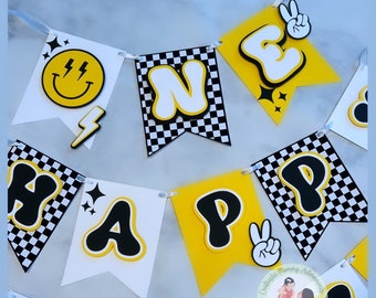 One Happy Dude Birthday Banner, One Happy Dude High Chair Banner, One Happy Dude Birthday Party Decorations, One happy dude first birthday