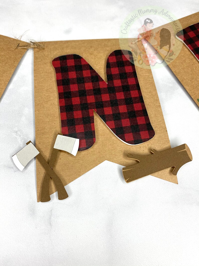 Buffalo Plaid High Chair Banner Lumberjack First Birthday High Chair Banner Wild One High Chair Banner