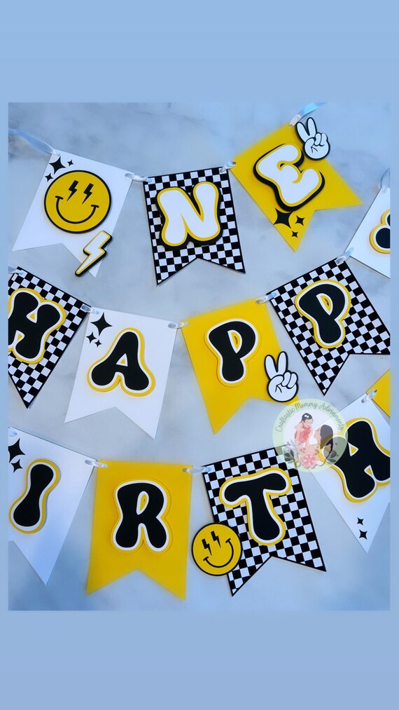 One Happy Dude Birthday Banner, One Happy Dude High Chair Banner, One Happy Dude Birthday Party Decorations, One happy dude first birthday