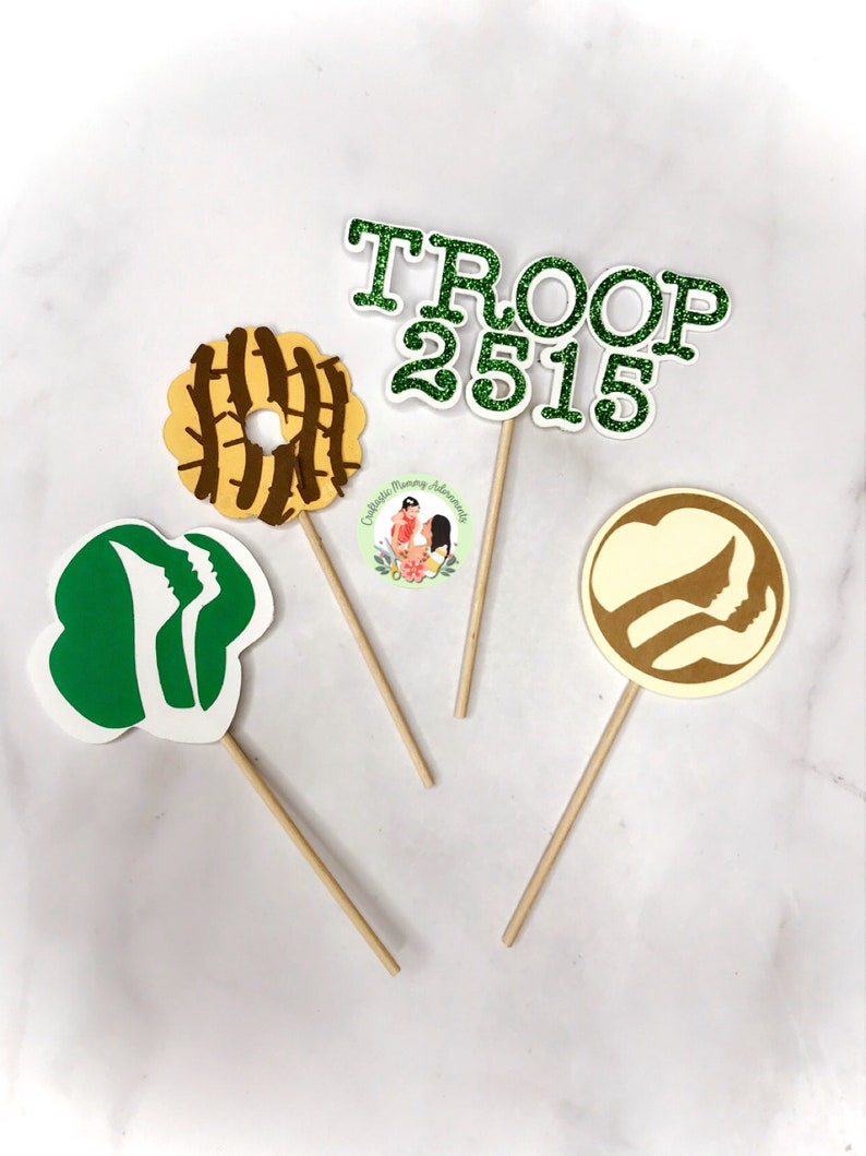 Girl Scouts Cupcake Toppers Girl Scout Troop Toppers Etsy