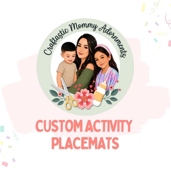 Custom Activity Placemats, Custom Table Mats, Kids Table Decor, Kids Birthday Table Activity Mat, Kids Coloring Activity