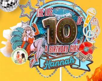 The Life of A Birthday Girl Cake Topper, Swiftie Birthday Cake Topper, The Life of A Showgirl Birthday Party Decor