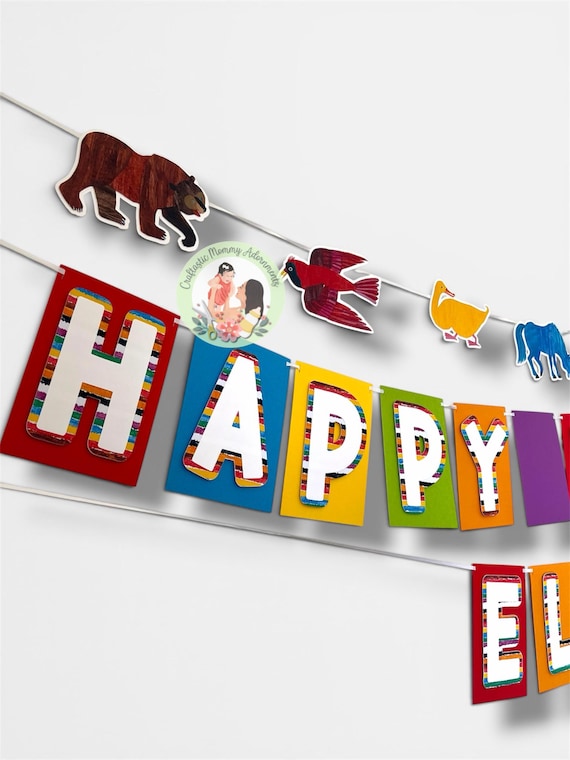 Brown Bear Brown Bear Happy Birthday Banner, Brown Bear Party Decorations, Children’s Book Birthday Party Theme, Brown Bear Birthday Theme