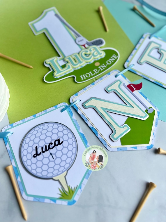 Hole in One Birthday Party Decor, Golf Theme Birthday, Golf Cake Topper, Golf High Chair Banner, Golf Birthday Banner, PAR-TEE Banner