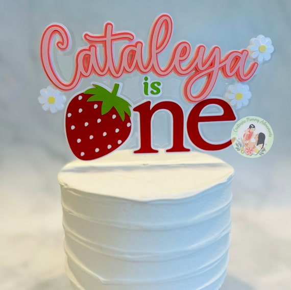 Berry First Birthday Decor, Strawberry Milestone Banner, Berry Theme Birthday Photo Banner, Strawberry Cake Topper, Custom Milestone Banner