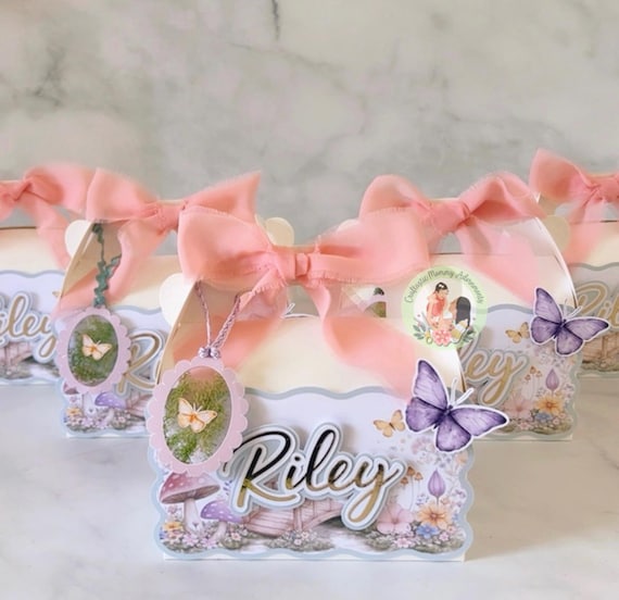 Whimsical Garden Party Favor Boxes, Garden Theme Birthday, Whimsy Birthday Party Decor