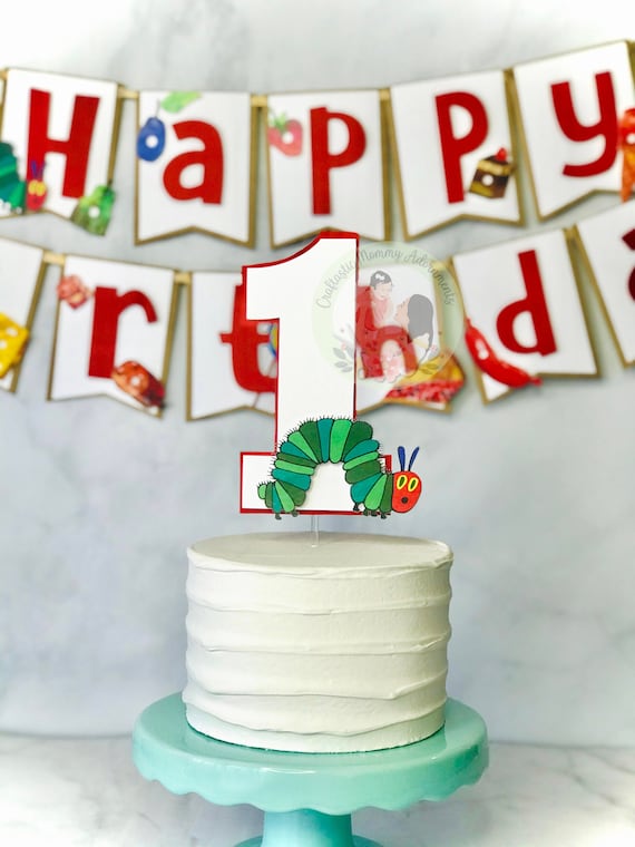 The Very Hungry Caterpillar Birthday Banner, The Very Hungry Caterpillar Cake Topper, The Very Hungry Caterpillar Party Decorations,