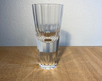 Signed Hoya Cut Crystal Vase Original Sticker 10-9/16