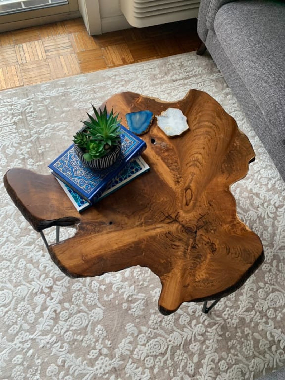 Teak Wood Slice Coffee Table Coffee Table Handmade Furniture Etsy