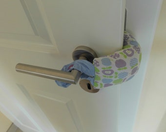 Door stopper, pinch protection, apples, light blue