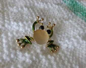 Broche, épingle "grenouille heureuse"