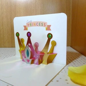 Glückwünsche für eine kleine Prinzessin, Glückwunschkarte, Pop-Up-Karte, Mädchentraum