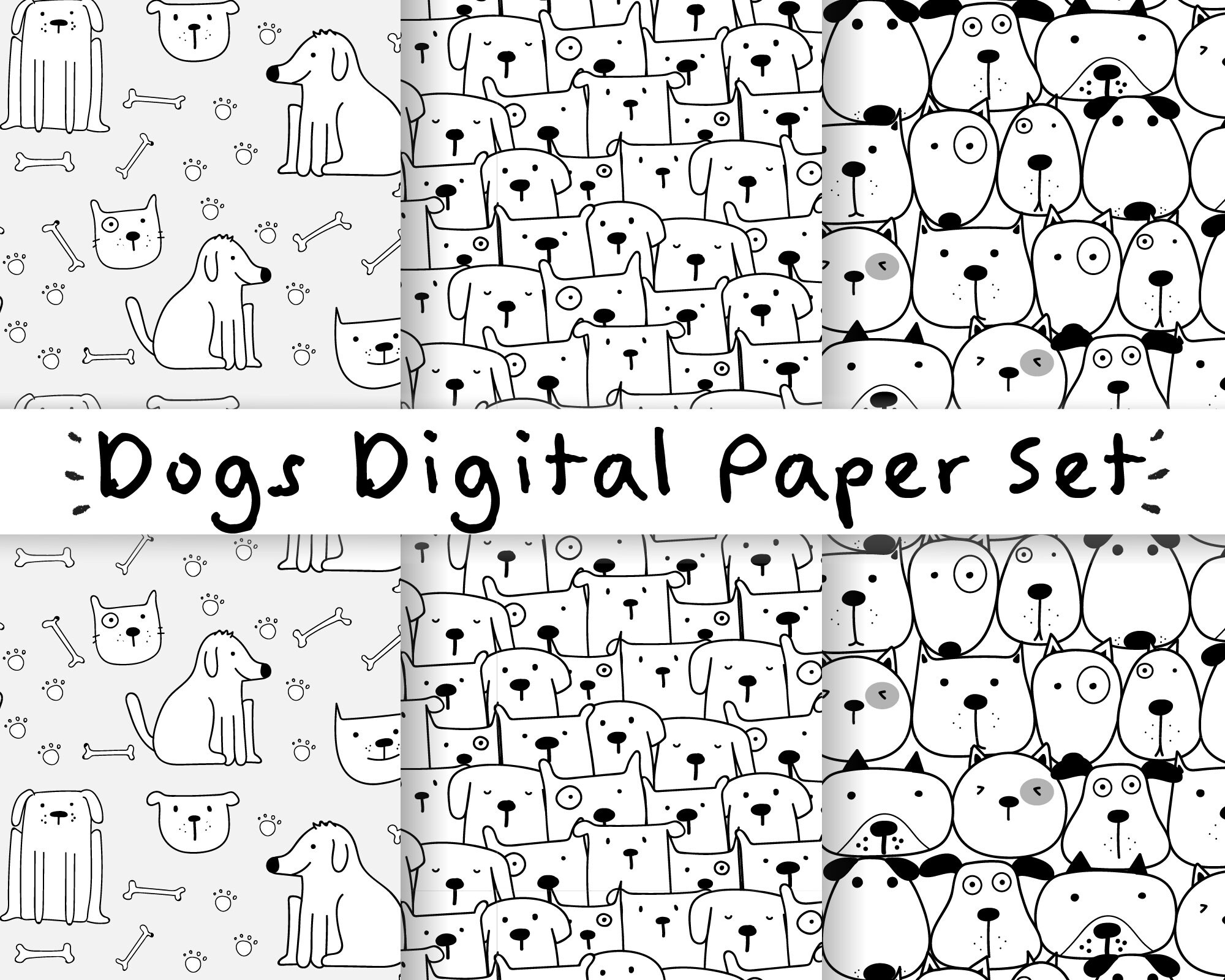 Dog Digital Paper Dog Paper Dog Digital Dog Digital Dogs Etsy