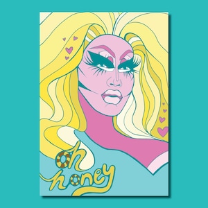 Trixie Mattel ‘Honey’ - Drag Race Mixed Media Art Print Queer Postcard