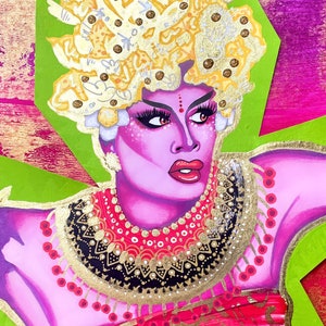 Raja ‘Talent Show’ - Drag Race All Stars Mixed Media Art Print Postcard
