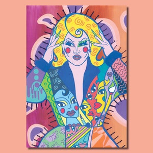Choriza May ‘Paint’ - Drag Race UK Mixed Media LGBT Queer Art Print Postcard