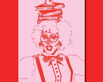 Trixie Mattel 'Red for Filth' - Drag Race All Stars 3 Art Print Postcard