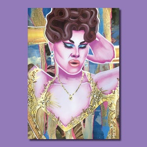 Scarlet Envy ‘Rudemption’ - All Stars 6 Drag Queen Mixed Media Queer Art Print Postcard
