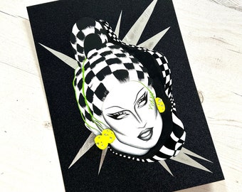 Gottmik 'Entrance' originele kunstwerken, Drag Race All Stars 9 originele kunstwerken, Drag Queen Art Print