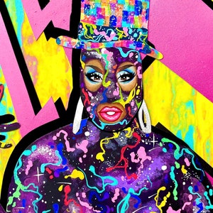 Monet X Change ‘Facekini’ - Drag Race All Stars 7 Postcard, Mixed Media LGBT Art Print Postcard