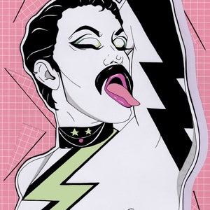 Lady Camden &#39;Mercury&#39; Print - Drag Race A3, A4, A5, Drag Queen LGBT Art Print