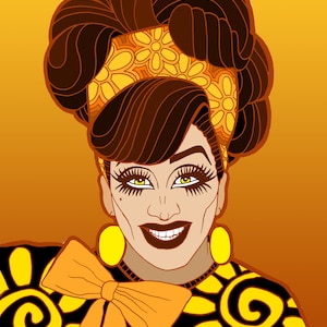 Bianca Del Rio 'Retro' - Drag Race Art Print, Drag Queen Art Print Carte postale